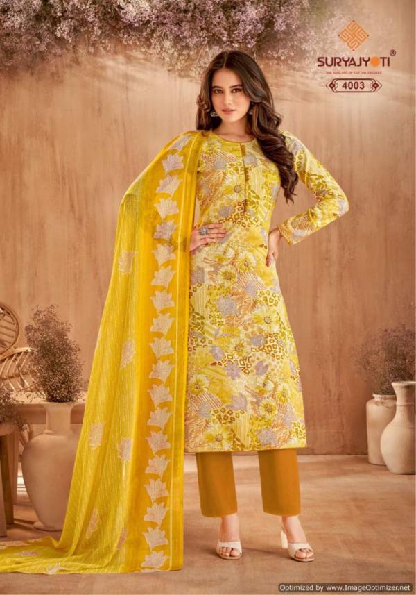 Suryajyoti Naishaa Vol 40 Jaam Satin Cotton Printed Dress Material